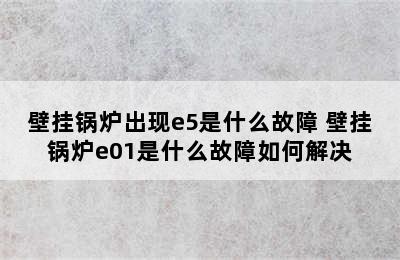 壁挂锅炉出现e5是什么故障 壁挂锅炉e01是什么故障如何解决